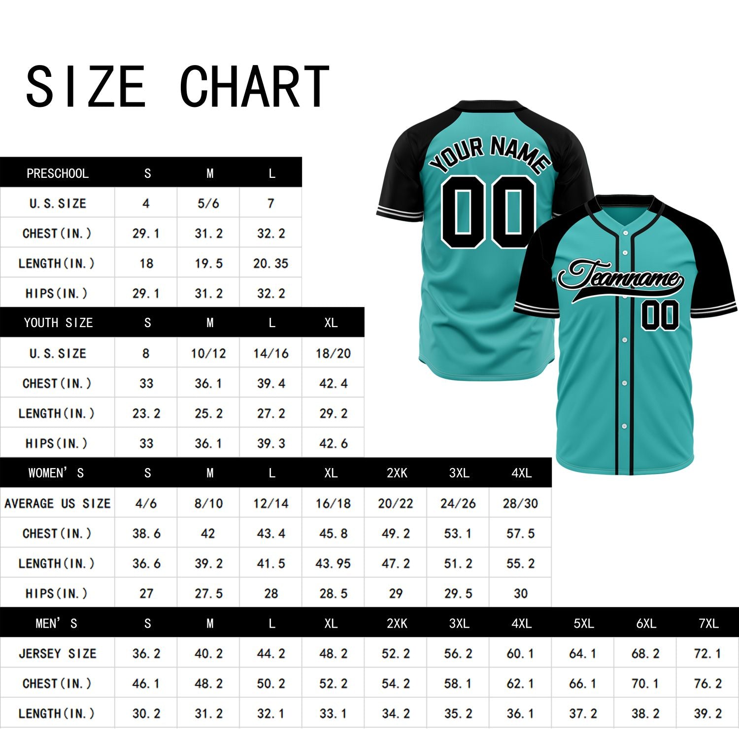 VOSOLI Custom Stitched Teal and Black Two-Tone Baseball Jersey