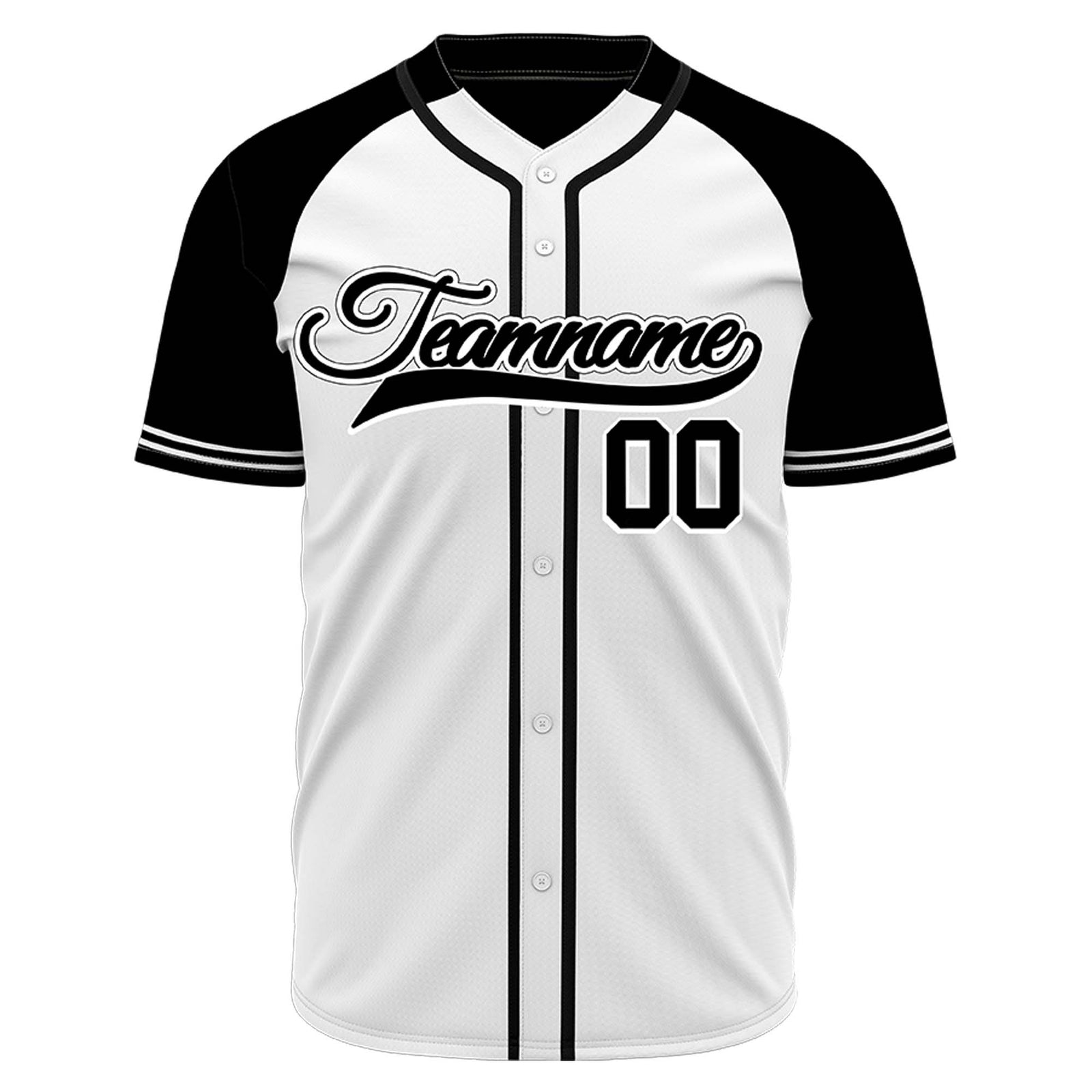 VOSOLI Custom Stitched White and Black Two-Tone Baseball Jersey