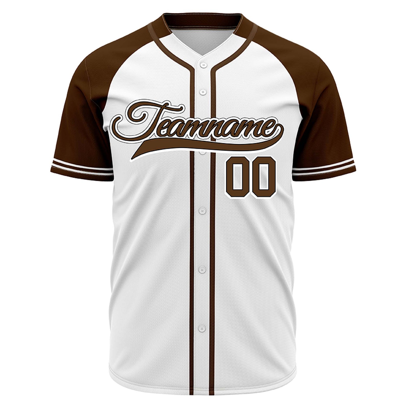 VOSOLI Custom Stitched White and Brown Two-Tone Baseball Jersey