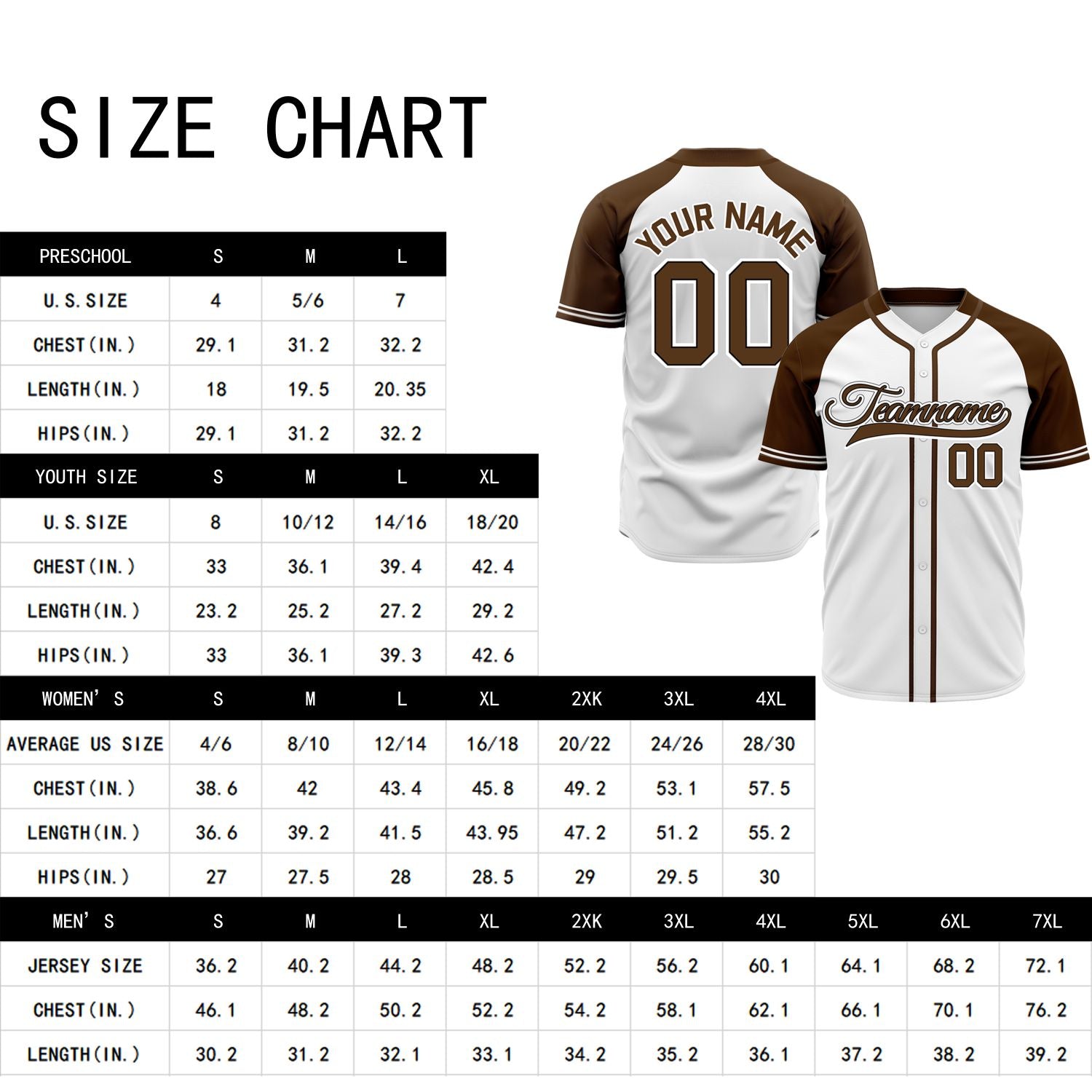 VOSOLI Custom Stitched White and Brown Two-Tone Baseball Jersey