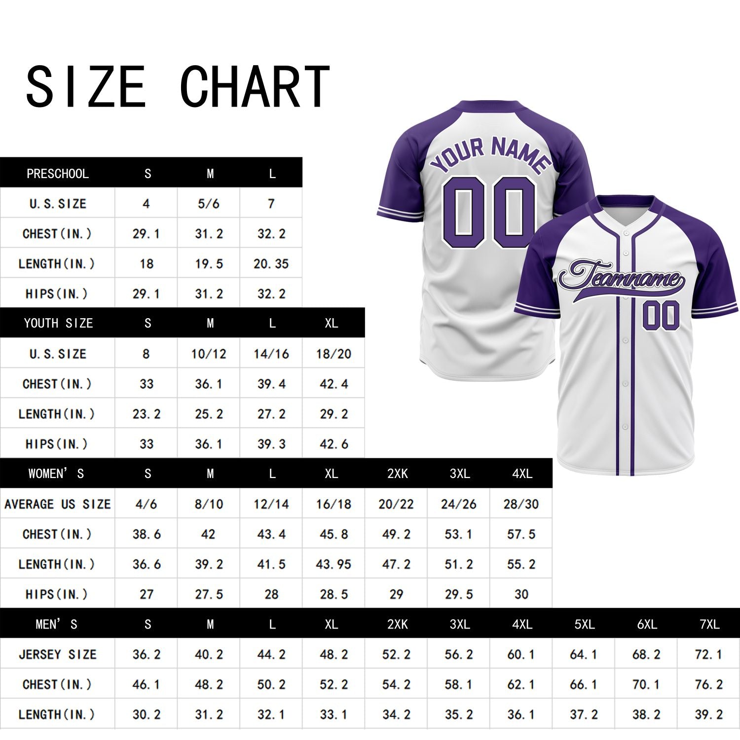 VOSOLI Custom Stitched White and Purple Two-Tone Baseball Jersey