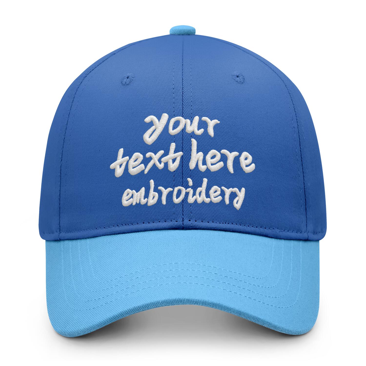 Vosoli Dark Blue Light Blue Two-Tone Baseball Cap - Unisex Custom 3D Embroidery or Print