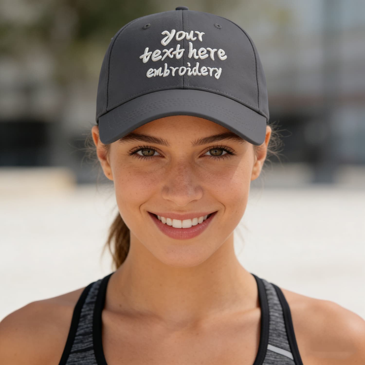 Vosoli Dark Grey Solid Baseball Cap - Unisex Custom 3D Embroidery or Print