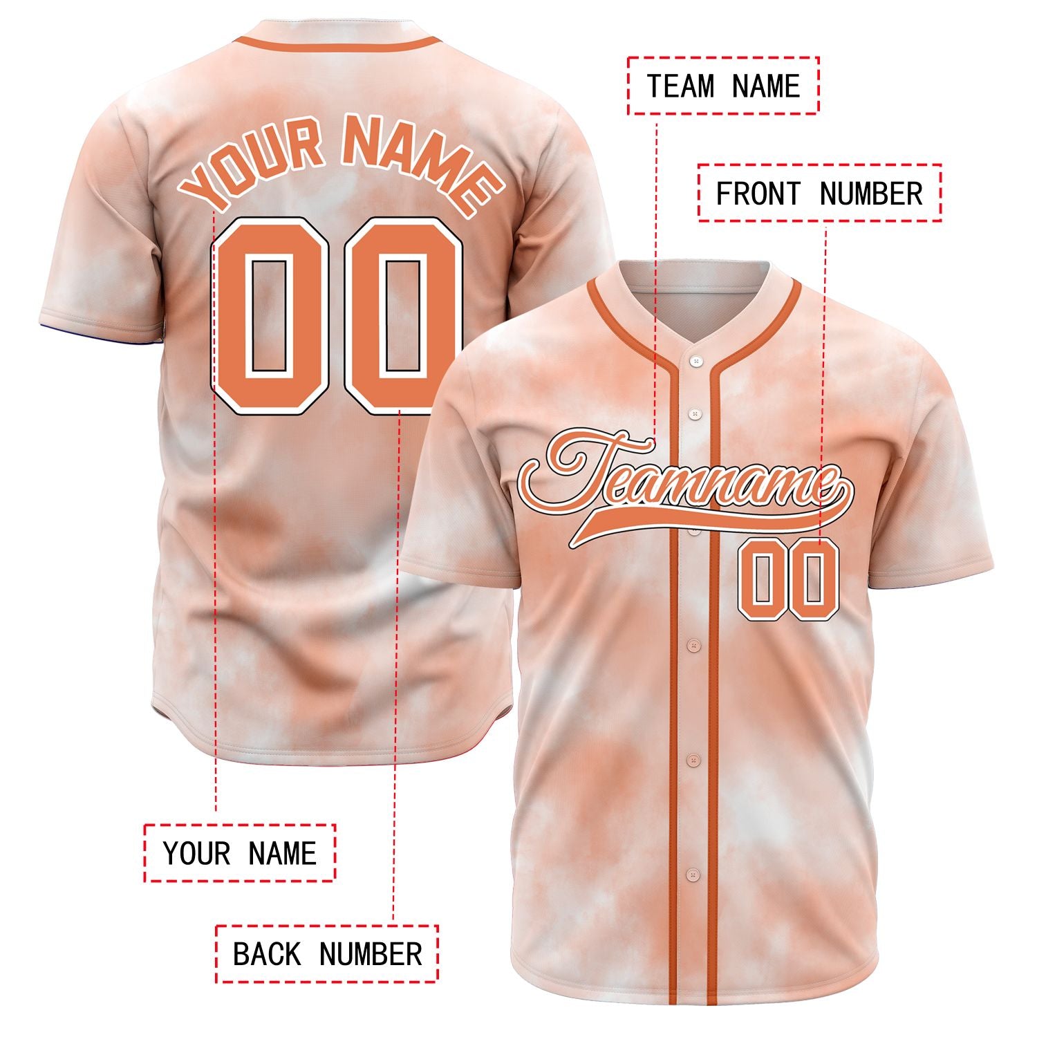 VOSOLI Urban Safari Khaki Tie-Dye Graffiti Custom Baseball Jersey