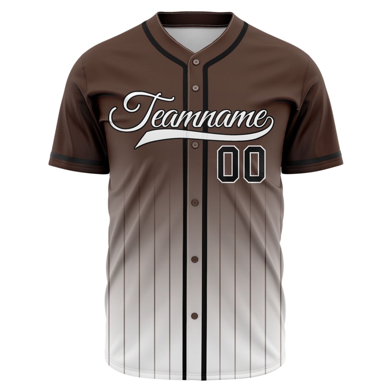 VOSOLI Urban Earth Brown & Black Gradient Pinstripe Baseball Jersey