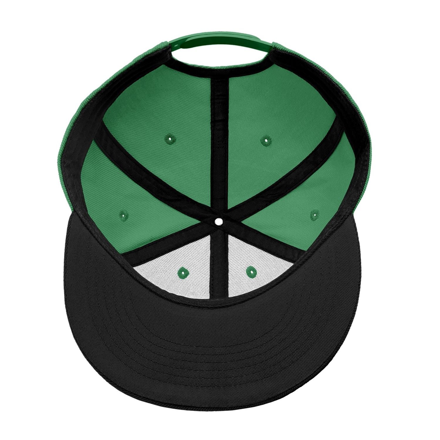 Vosoli Forest Green & Black Color-Block Flat-Brim Hat - Unisex Personal & Team Custom 3D Embroidery or Print Cap