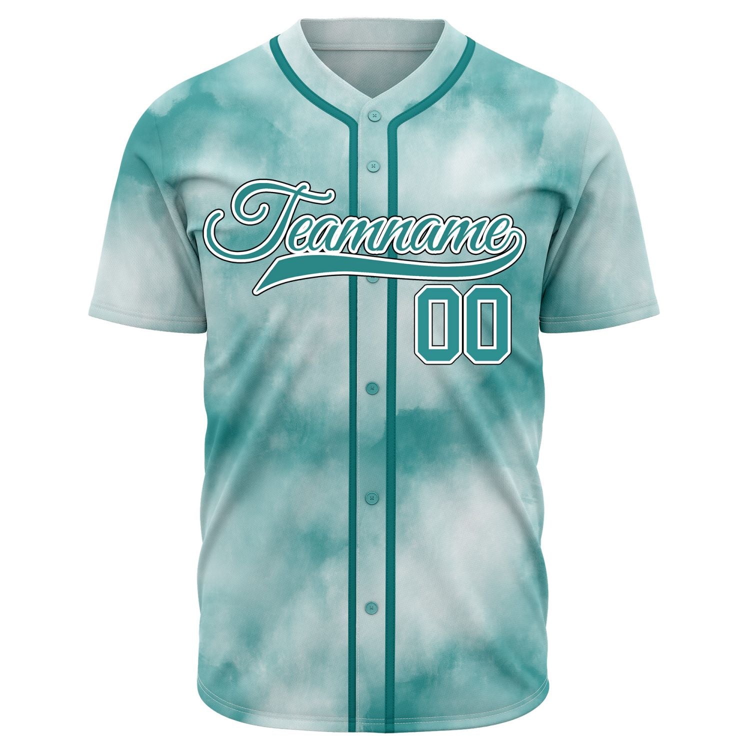 VOSOLI Green Mist Tie-Dye Graffiti Custom Stitched Baseball Jerseys