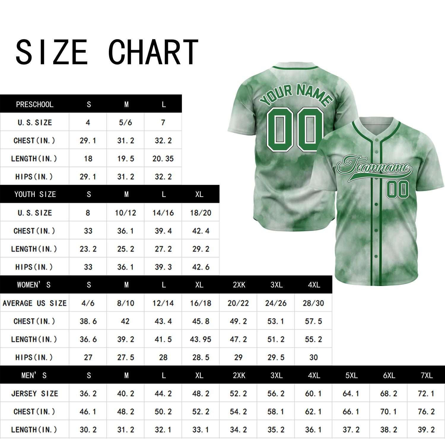VOSOLI Forest Green Tie-Dye Graffiti Custom Stitched Baseball Jersey
