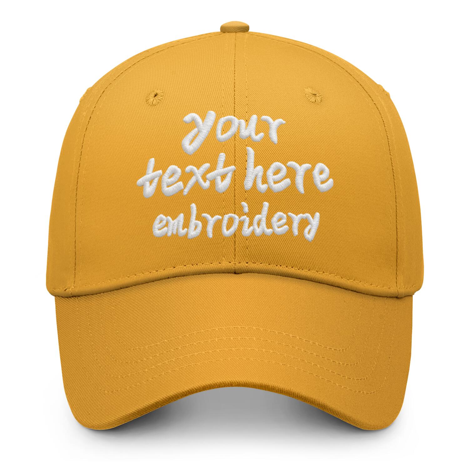 Vosoli Gold Solid Baseball Cap - Unisex Custom 3D Embroidery or Print
