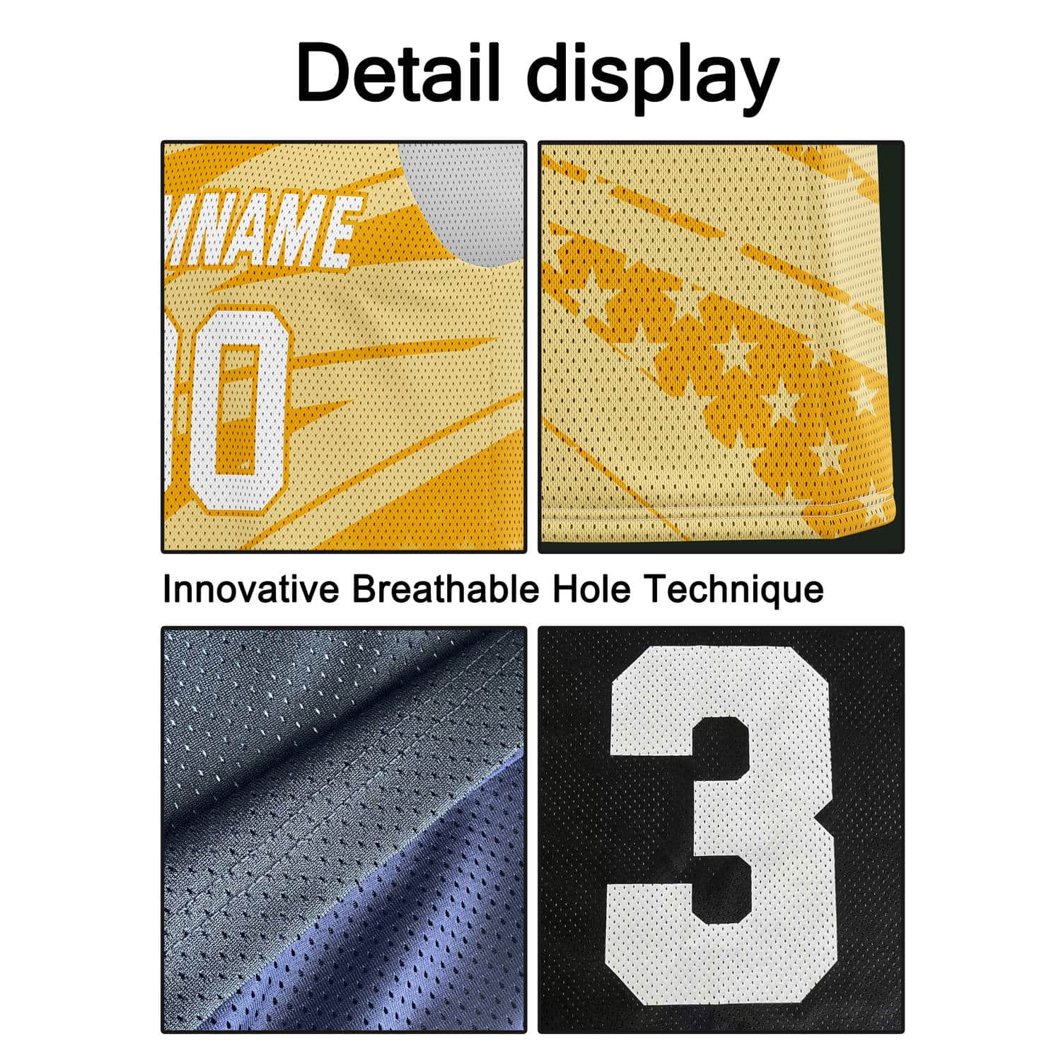 Custom Reversible Basketball Jersey for Individuals & Teams – Gold Yellow White Star Stripe | Vosoli