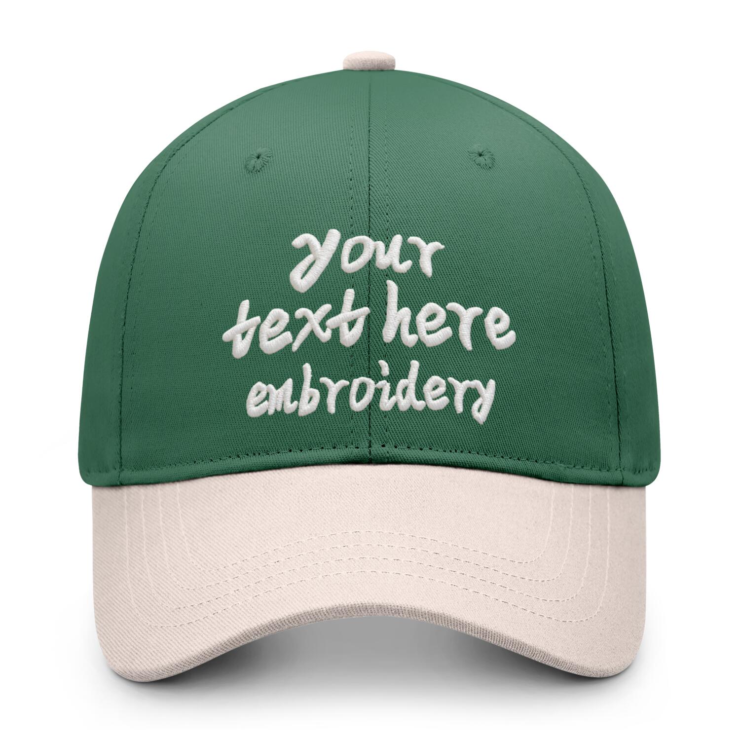 Vosoli Green Sand Two-Tone Baseball Cap - Unisex Custom 3D Embroidery or Print