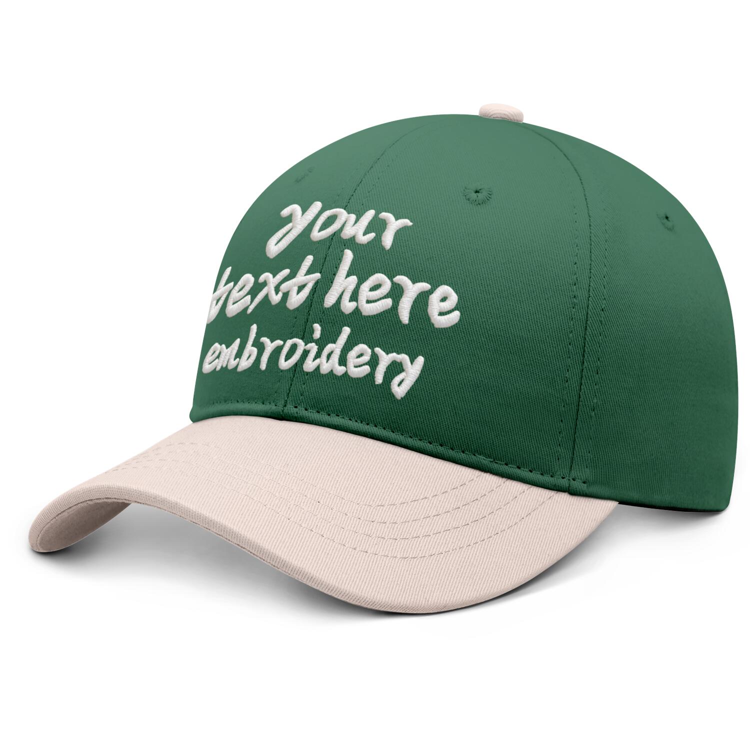 Vosoli Green Sand Two-Tone Baseball Cap - Unisex Custom 3D Embroidery or Print