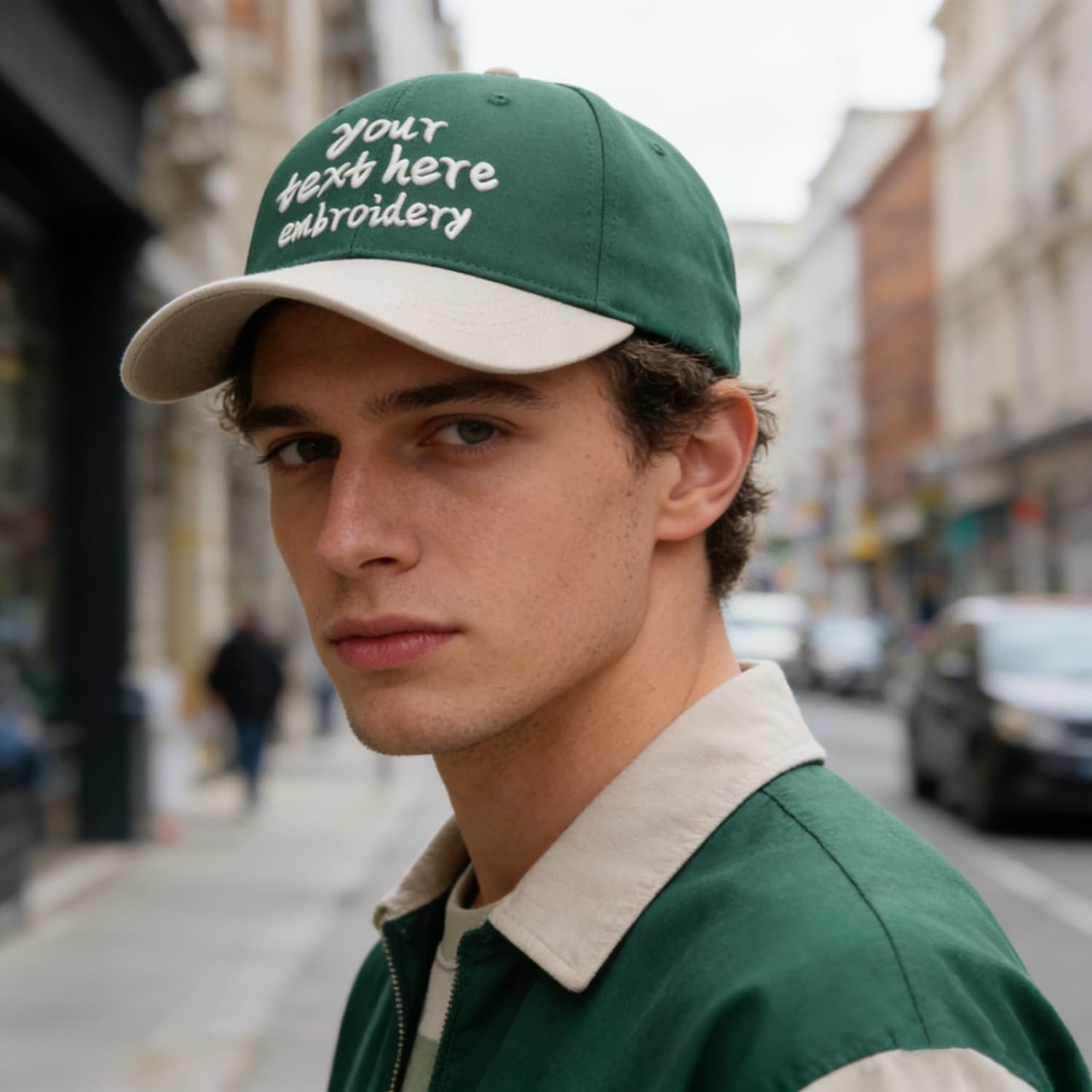 Vosoli Green Sand Two-Tone Baseball Cap - Unisex Custom 3D Embroidery or Print