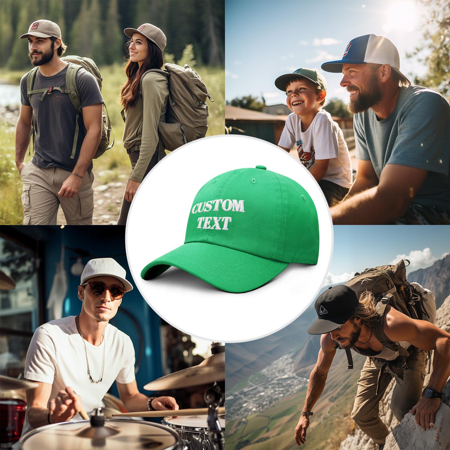 Vosoli Lime Green Unisex Baseball Cap - Personal & Team Custom 3D Embroidery or Print Hat