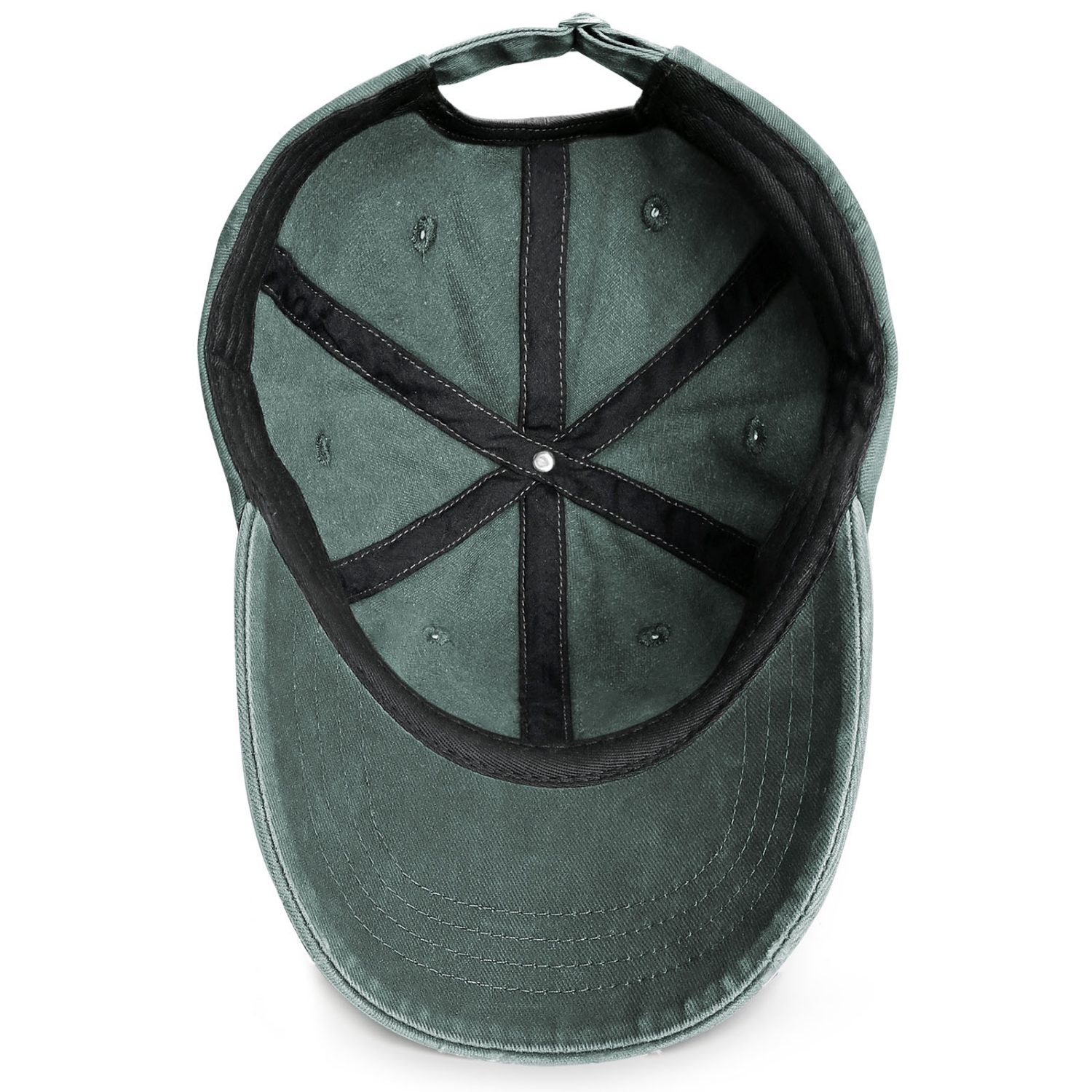 Vosoli Forest Green Washed Denim Unisex Baseball Cap - Team Custom 3D Embroidery or Print Personalized Hat