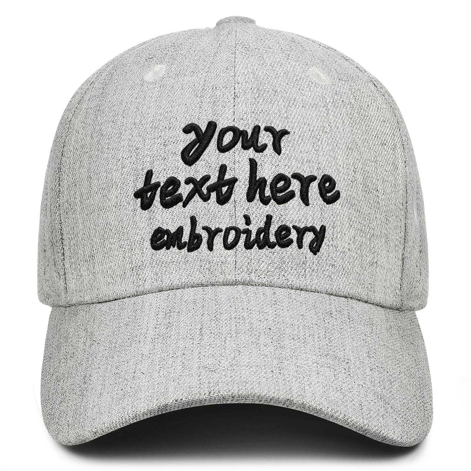 Vosoli Grey Unisex Denim Baseball Cap - Team Custom 3D Embroidery or Print Personalized Hat