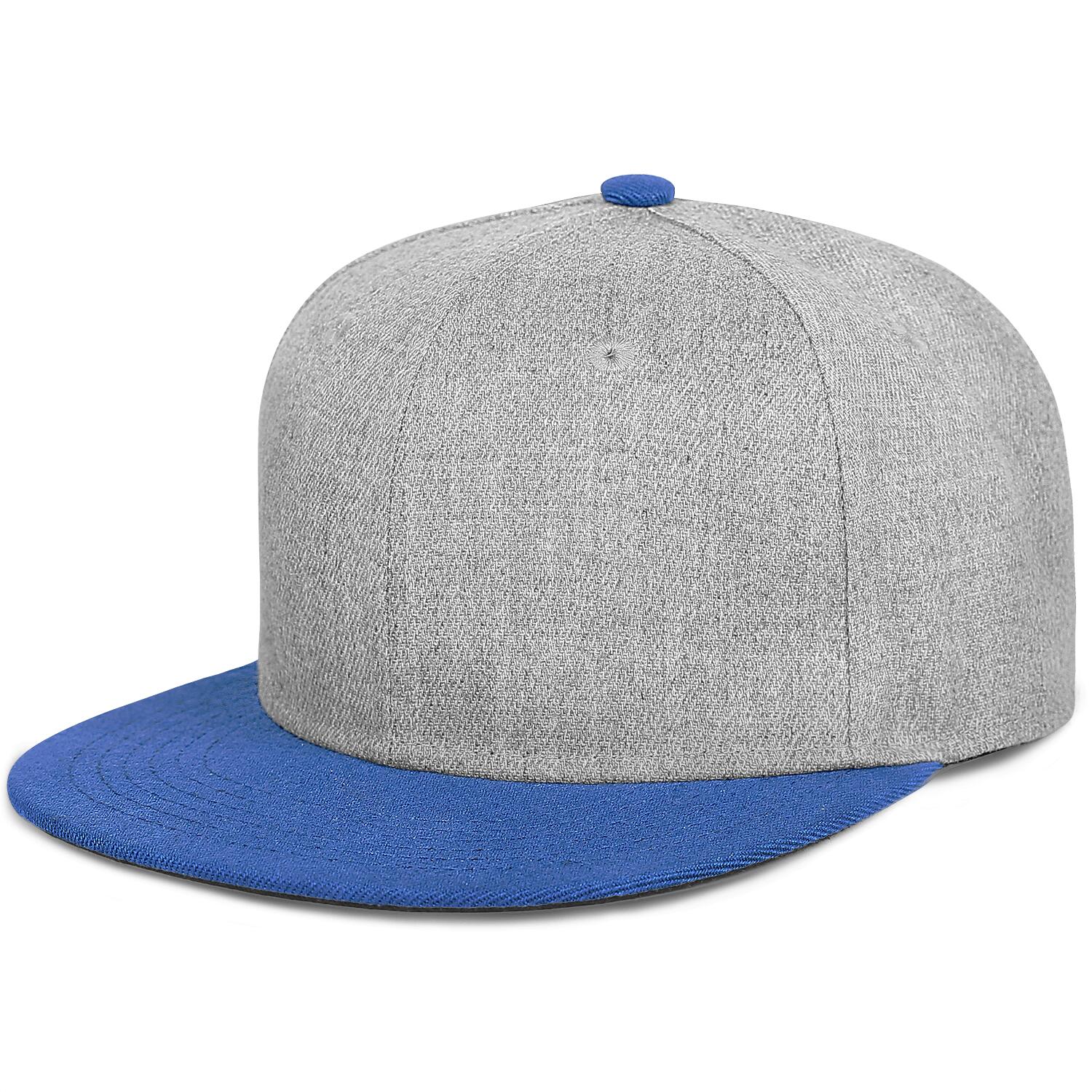Vosoli Grey Blue Flat Brim Cap - Team Custom Embroider or Print Personalized Hat