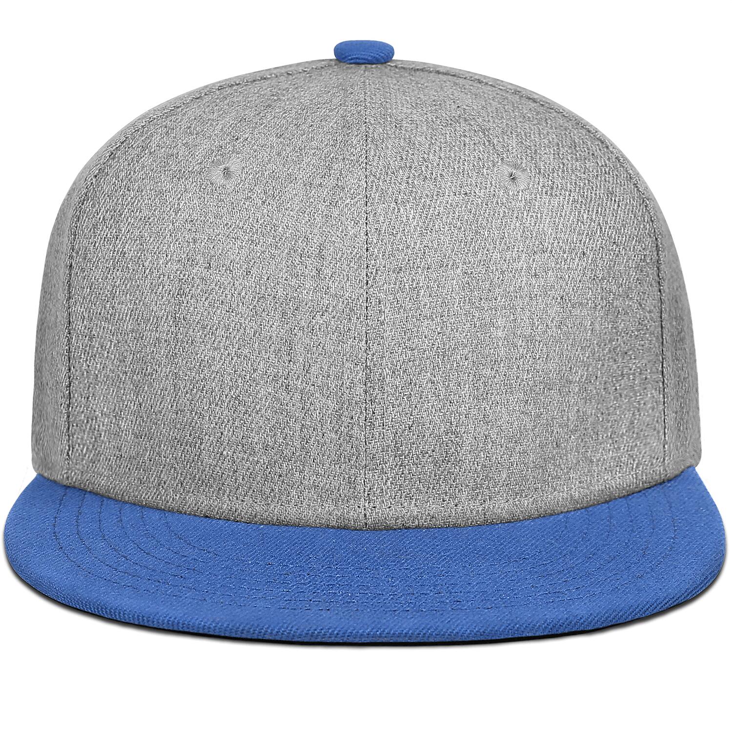 Vosoli Grey Blue Flat Brim Cap - Team Custom Embroider or Print Personalized Hat