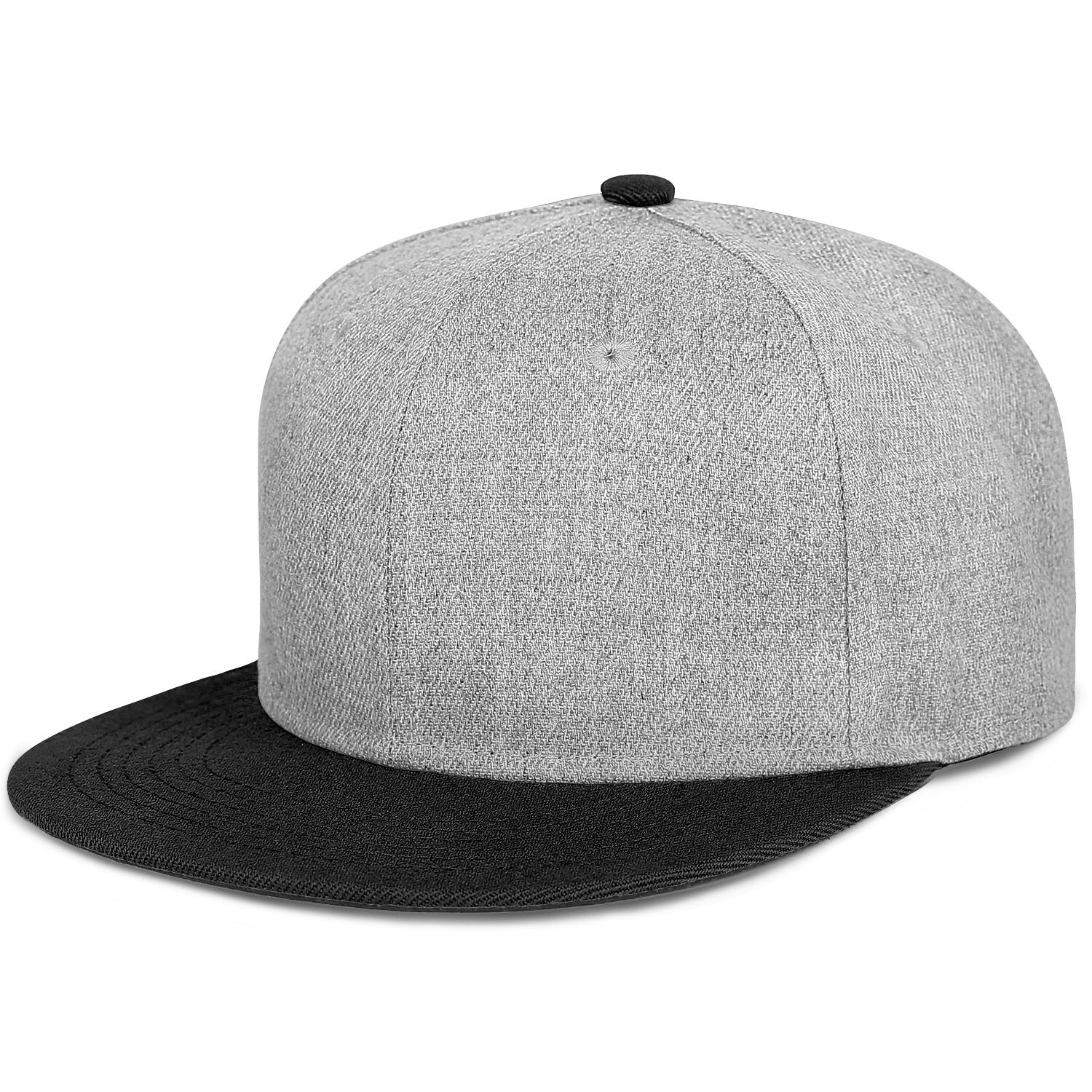 Vosoli Grey Black Flat Brim Cap - Team Custom Embroider or Print Personalized Hat