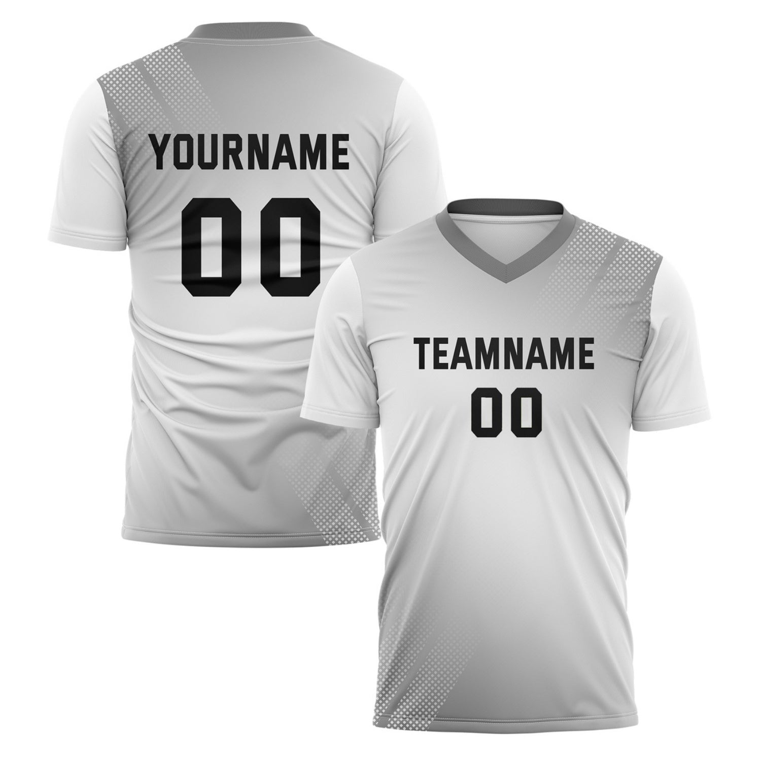 Custom Grey & White Ombré Soccer Jersey for Teams & Individuals | Vosoli