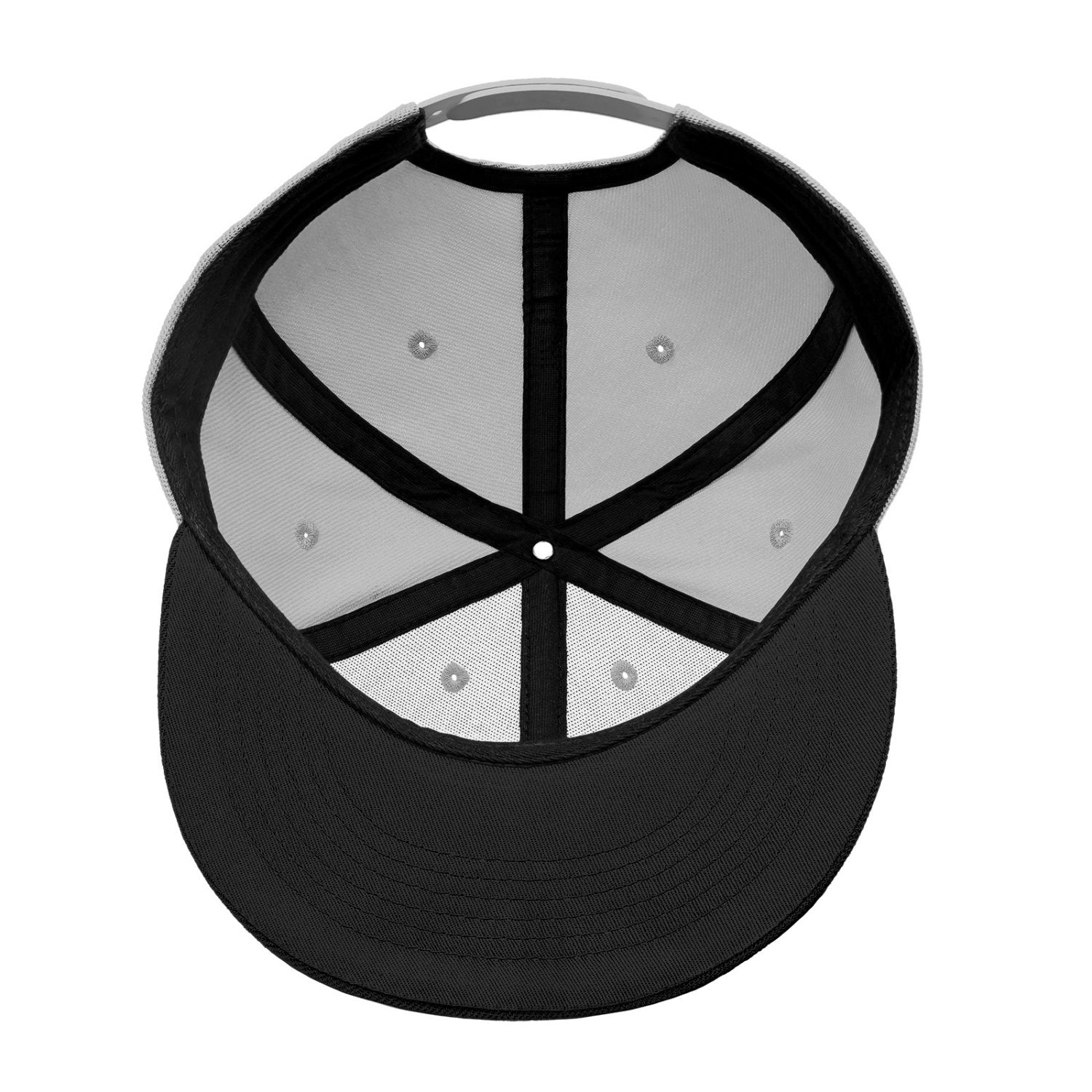 Vosoli Gray & Black Color-Block Flat-Brim Hat - Unisex Personal & Team Custom 3D Embroidery or Print Cap