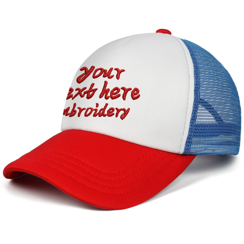 Vosoli Kids Red White Blue Mesh Trucker Cap - Custom Embroidered Personalized Children’s Hat