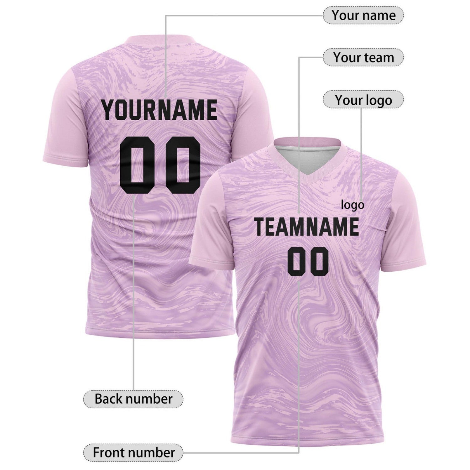 Custom Lavender Marble Soccer Jersey for Teams & Individuals | Vosoli