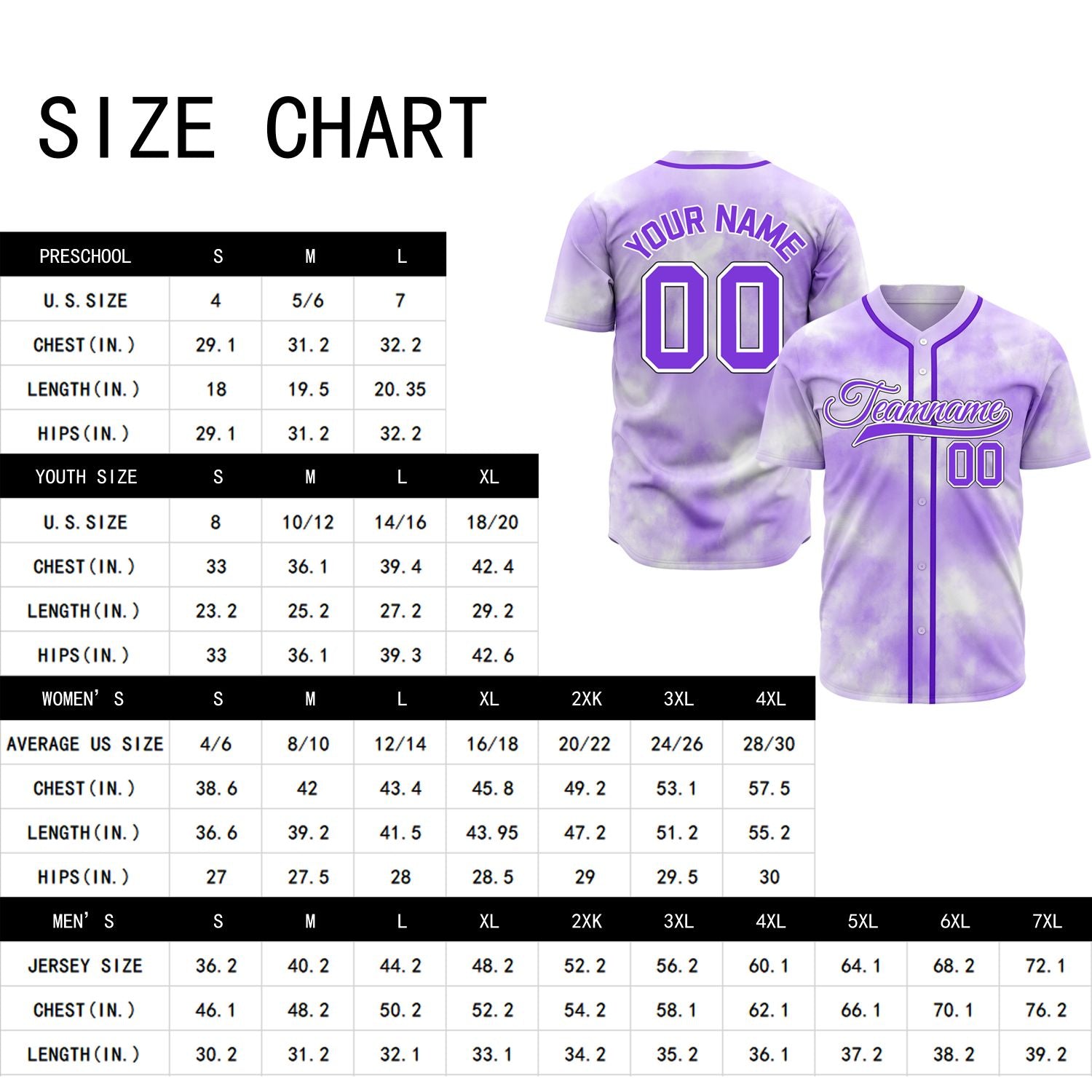 VOSOLI Galactic Purple Tie-Dye Graffiti Custom Stitched Baseball Jersey