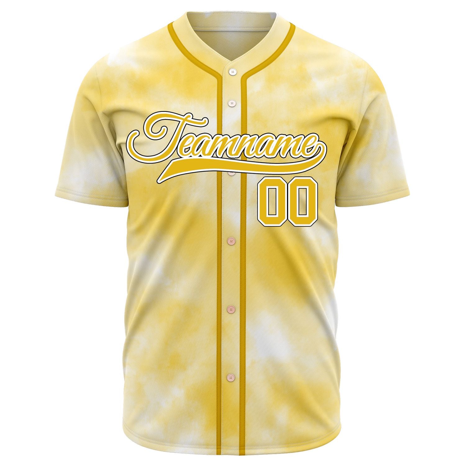 VOSOLI Sun-Kissed Gold Tie-Dye Graffiti Custom Stitched Baseball Jersey