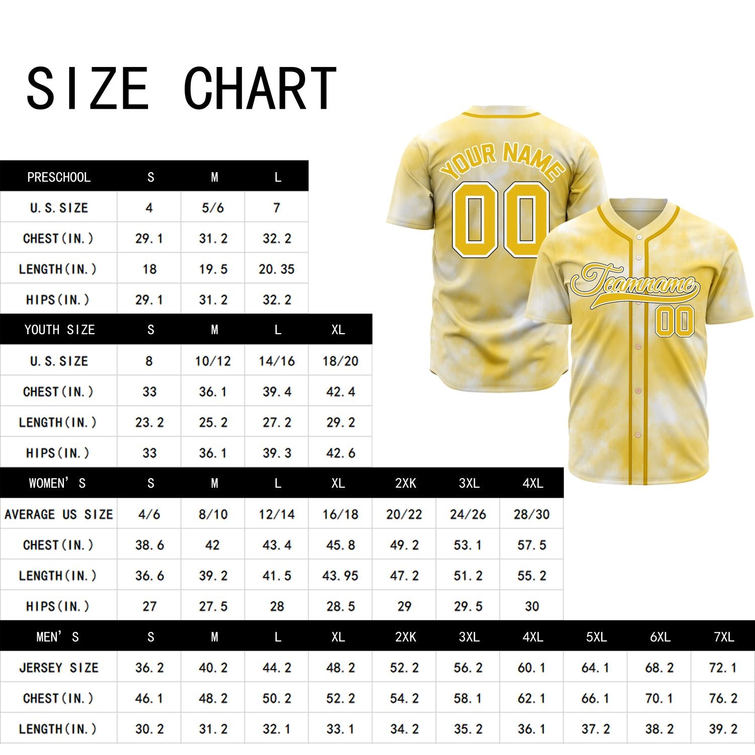 VOSOLI Sun-Kissed Gold Tie-Dye Graffiti Custom Stitched Baseball Jersey