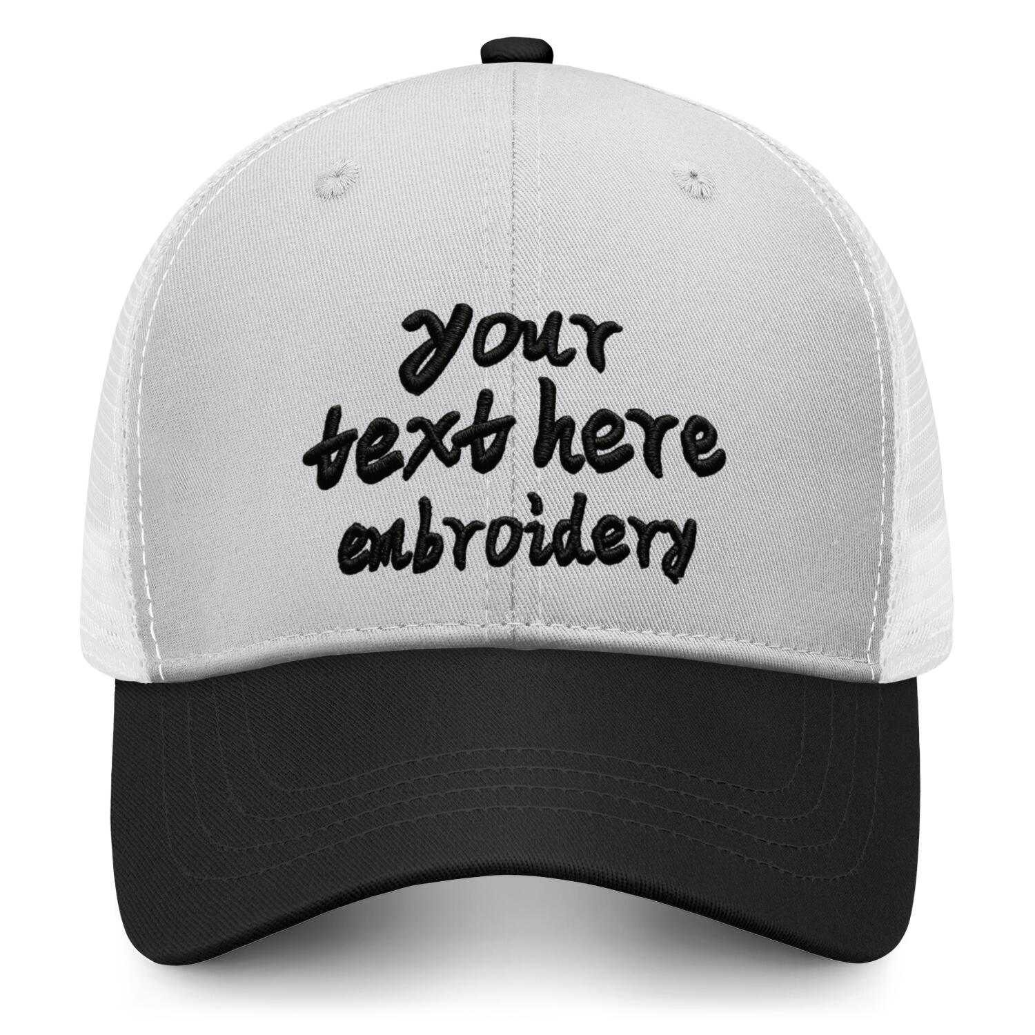 Vosoli Light Gray & Black Two-Tone Baseball Trucker Hat - Unisex Custom 3D Embroidery or Print