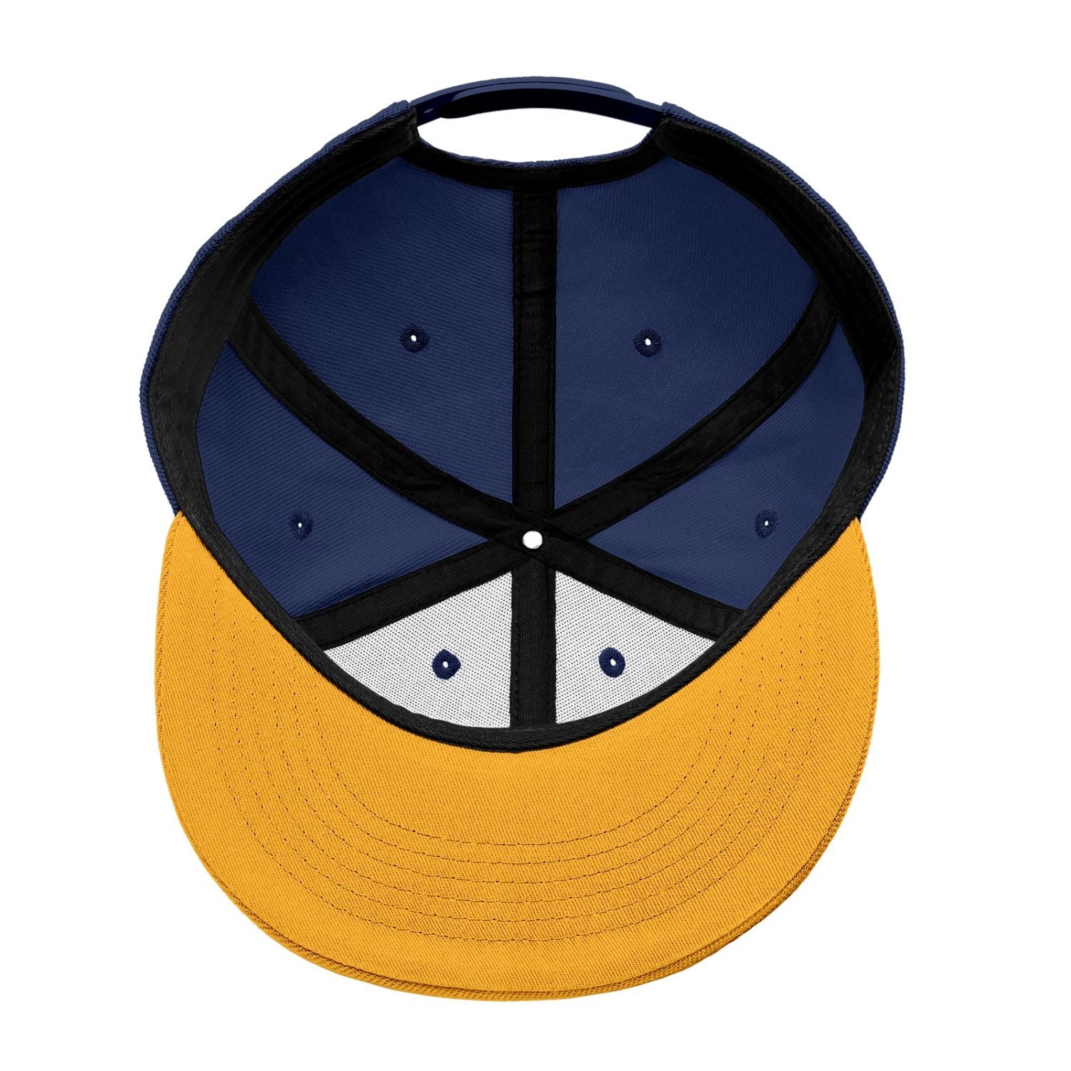 Vosoli Navy & Gold Color-Block Flat-Brim Hat - Unisex Personal & Team Custom 3D Embroidery or Print Cap