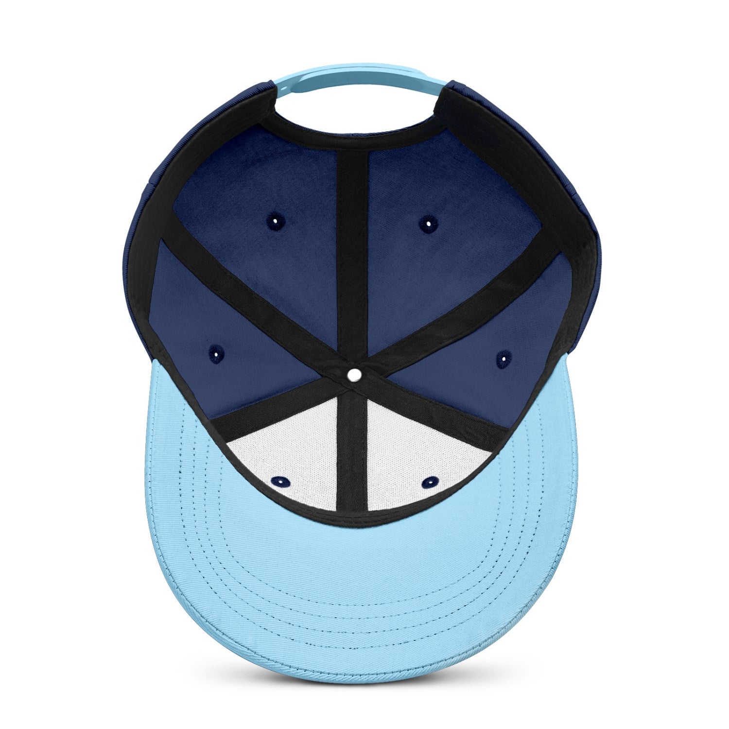 Vosoli Navy Light Blue Two-Tone Baseball Cap - Unisex Custom 3D Embroidery or Print