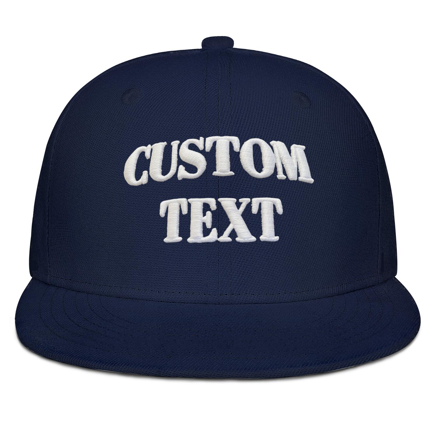Vosoli Navy Unisex Flat Brim Cap - Team Custom 3D Embroidery or Print Personalized Hats