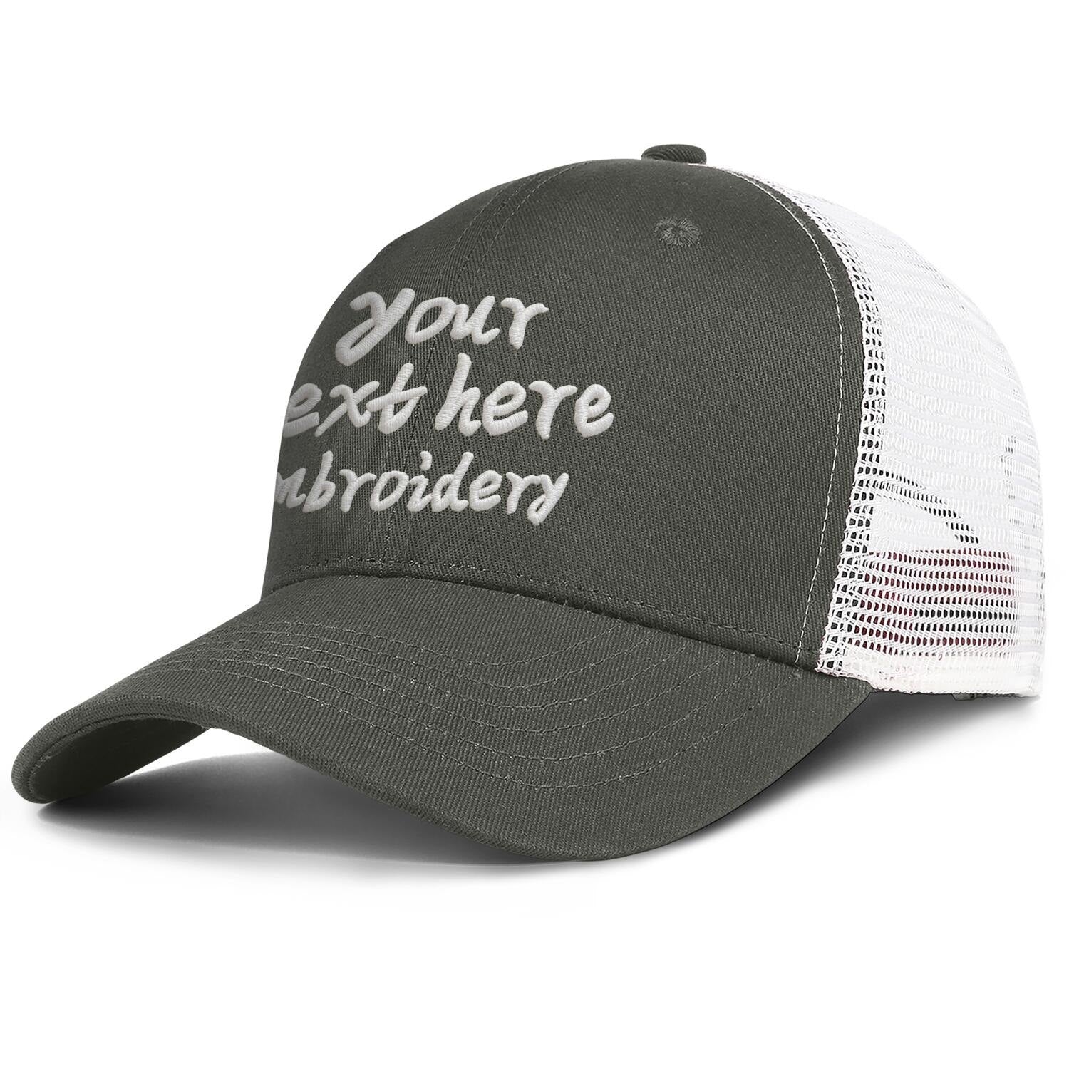 Vosoli Olive Green & White Mesh-Back Trucker Cap - Unisex Personal & Team Custom 3D Embroidery or Print Hat