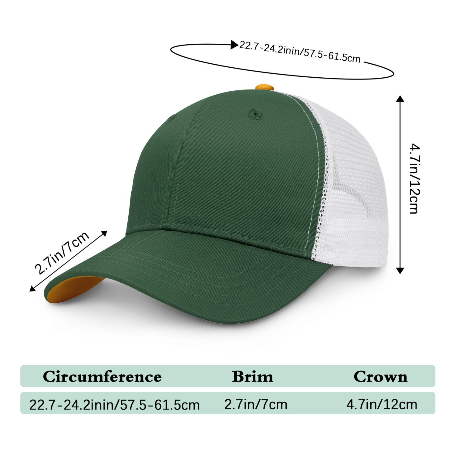 Vosoli Olive Green & White Mesh-Back Trucker Cap - Unisex Personal & Team Custom 3D Embroidery or Print Hat