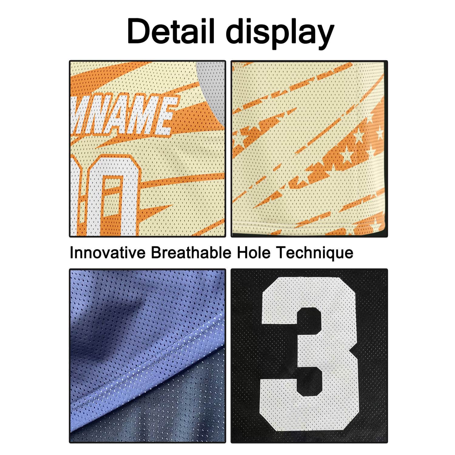 Custom Reversible Basketball Jersey for Individuals & Teams – Orange Beige White Star Stripe | Vosoli