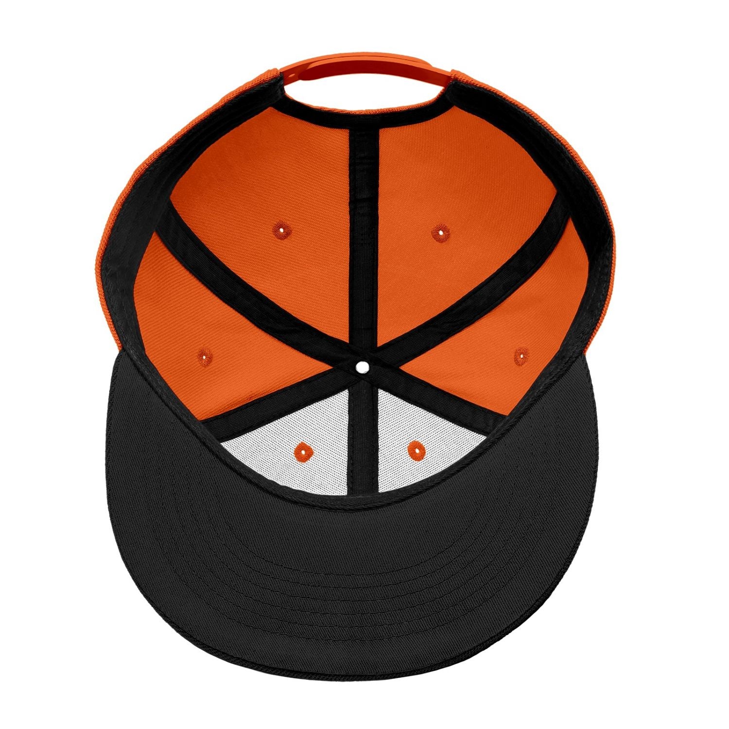 Vosoli Orange & Black Color-Block Flat-Brim Hat - Unisex Personal & Team Custom 3D Embroidery or Print Cap