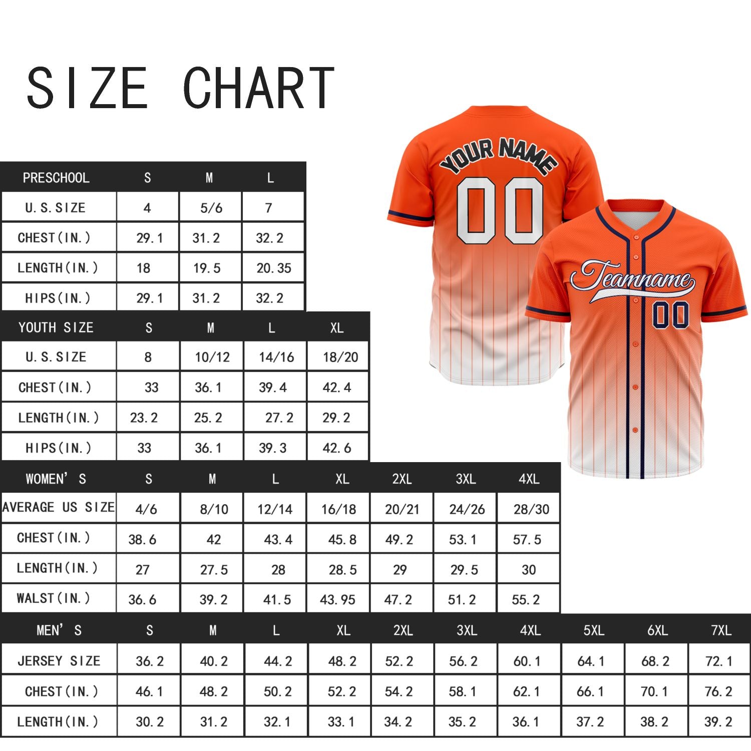 VOSOLI Radiant Orange & White Gradient Pinstripe Baseball Jersey