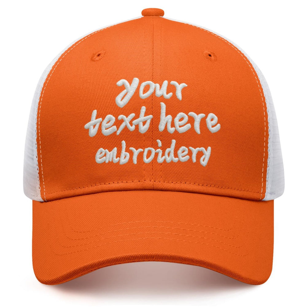 Vosoli Orange White Trucker Cap - Custom Embroidered Personalized Hat