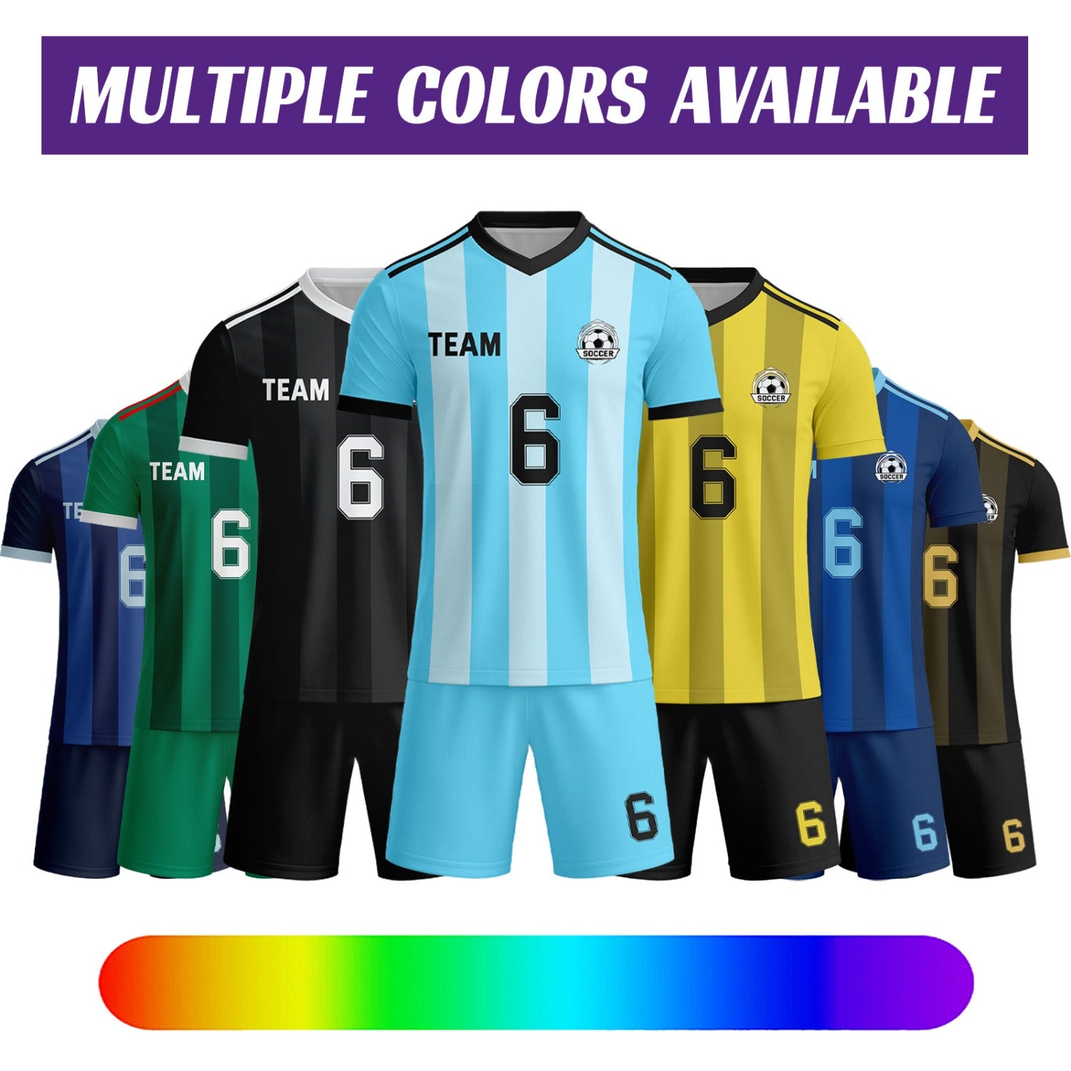 Custom Orange & White Striped Soccer Uniform Set for Teams & Individuals | Vosoli