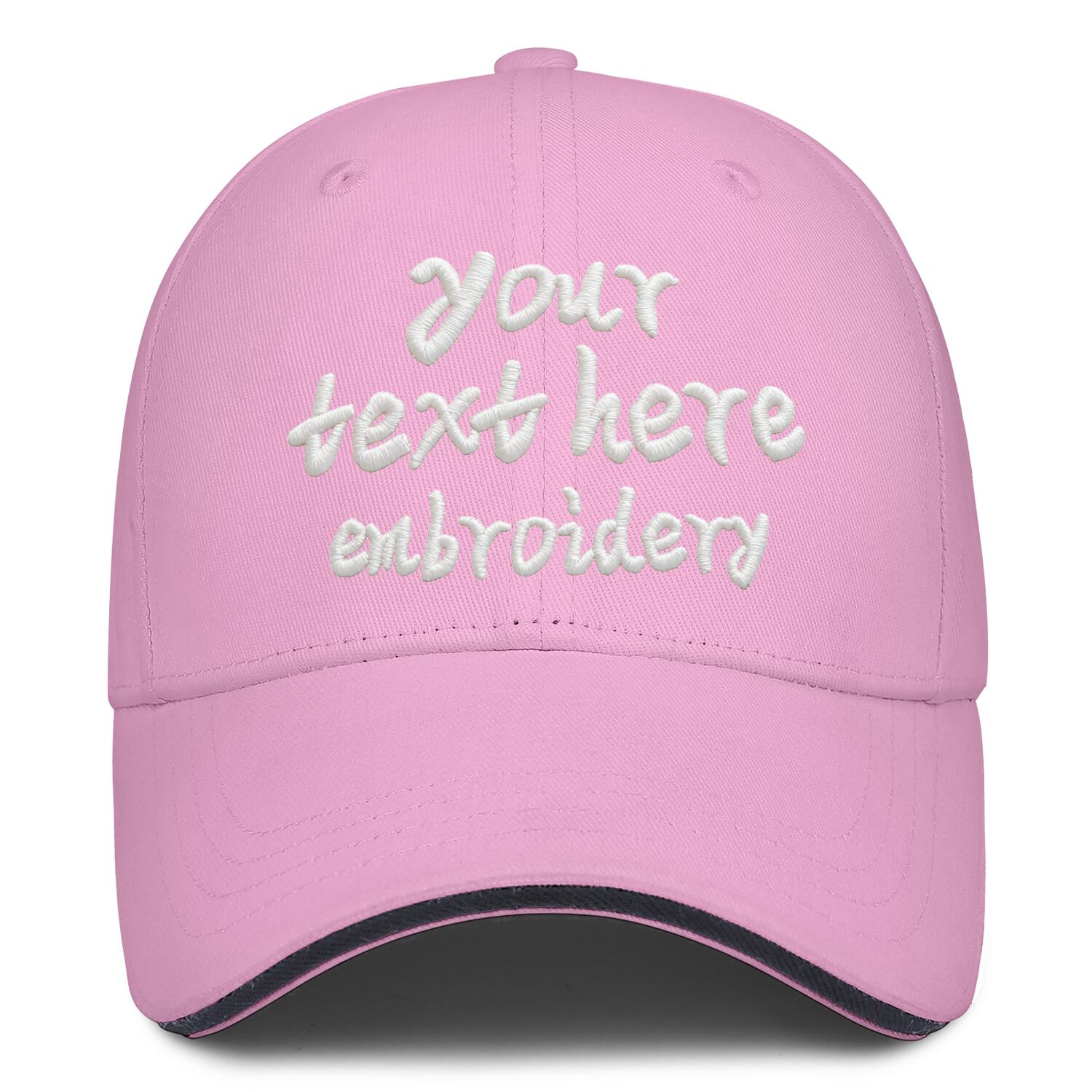 Vosoli Pink Contrast Brim Baseball Cap - Team Custom Embroider or Print Personalized Hats