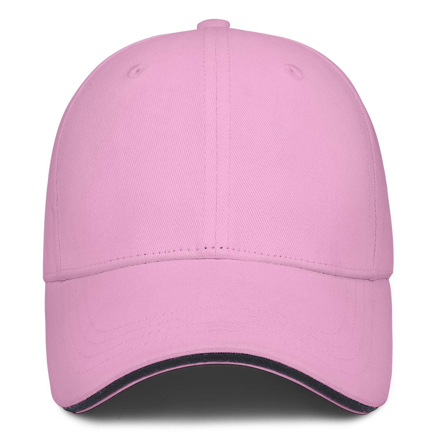 Vosoli Pink Contrast Brim Baseball Cap - Team Custom Embroider or Print Personalized Hats