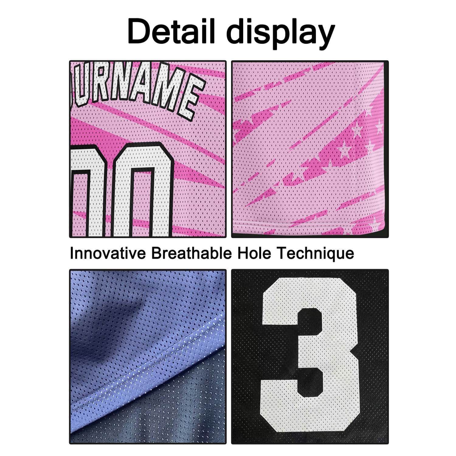 Custom Reversible Basketball Jersey for Individuals & Teams – Pink White Star Stripe | Vosoli