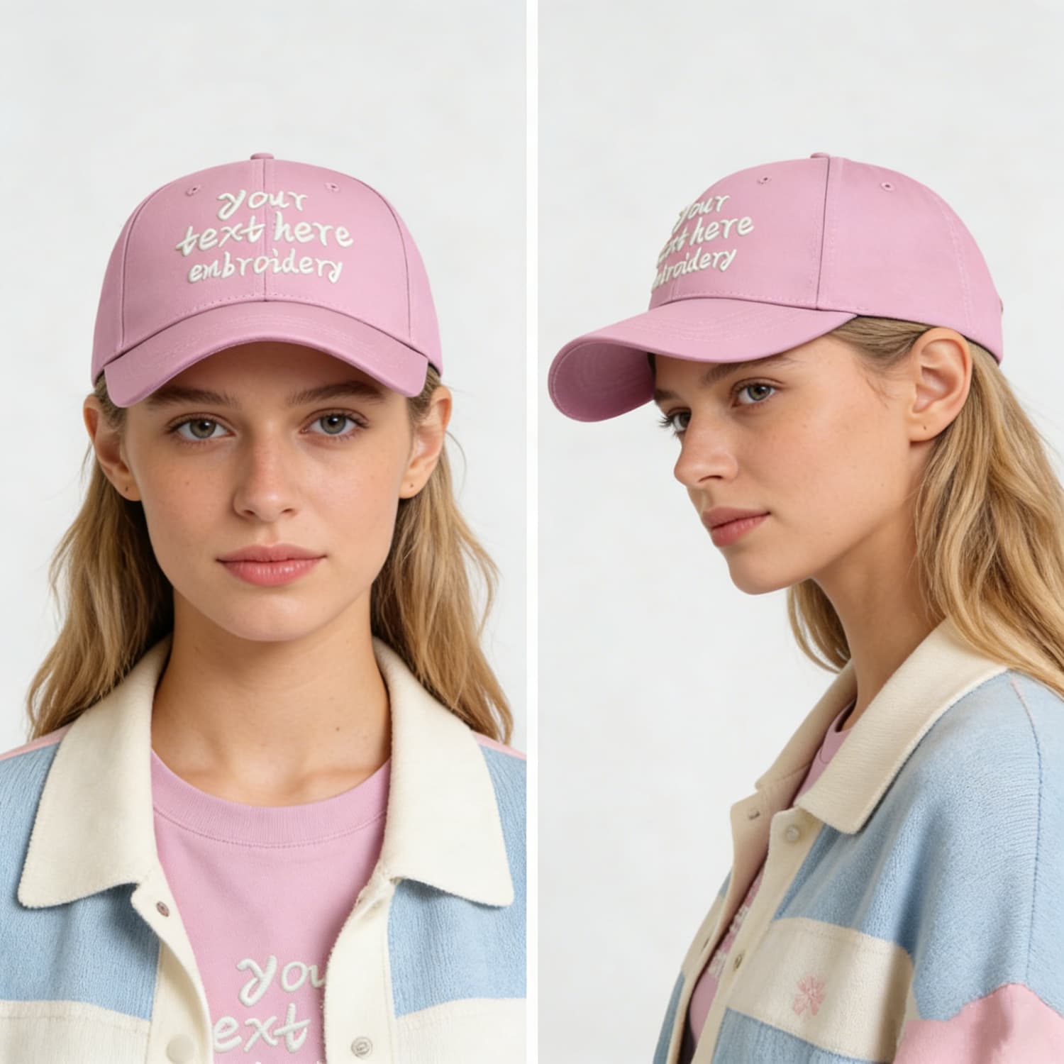 Vosoli Pink Women's Baseball Cap - Custom 3D Embroidery or Print