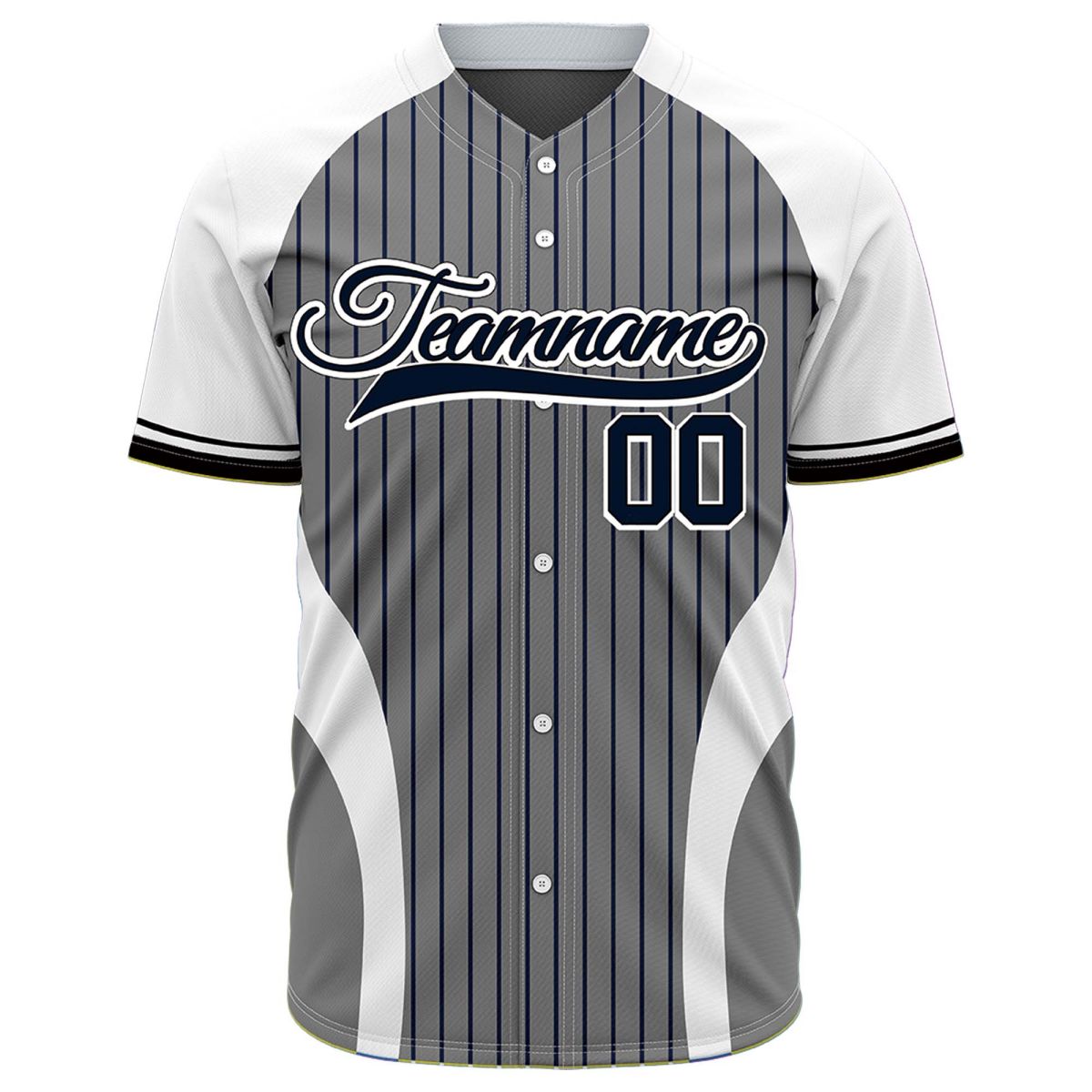 VOSOLI Custom Grey & White Pinstripe Baseball Jersey - Professional Road Uniform