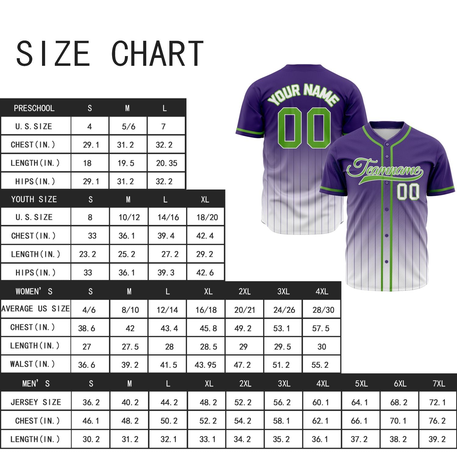 VOSOLI Neon Edge Purple & Green Gradient Pinstripe Baseball Jersey