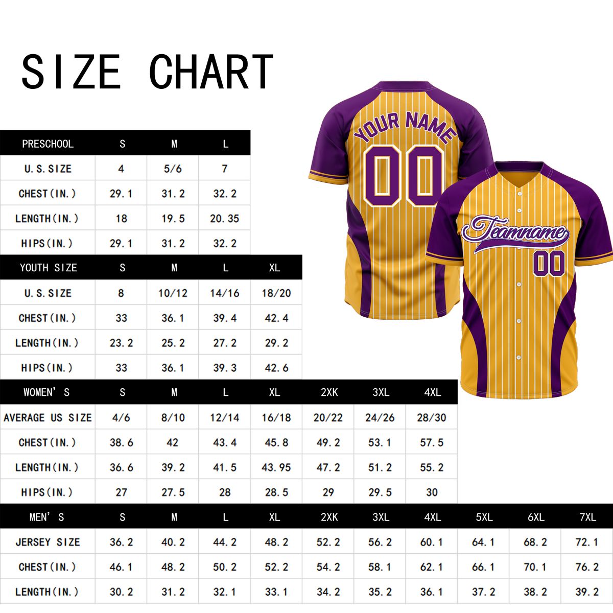 VOSOLI Custom Purple & Gold Pinstripe Baseball Jersey - Sublimated Elite Uniform