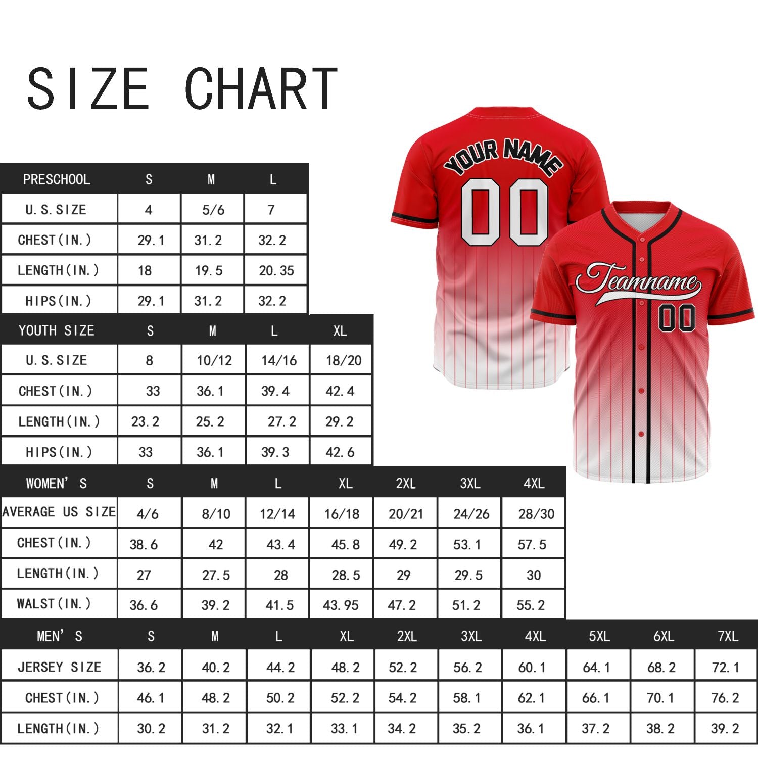 VOSOLI Pro-Ignite Red & Black Gradient Pinstripe Baseball Jersey