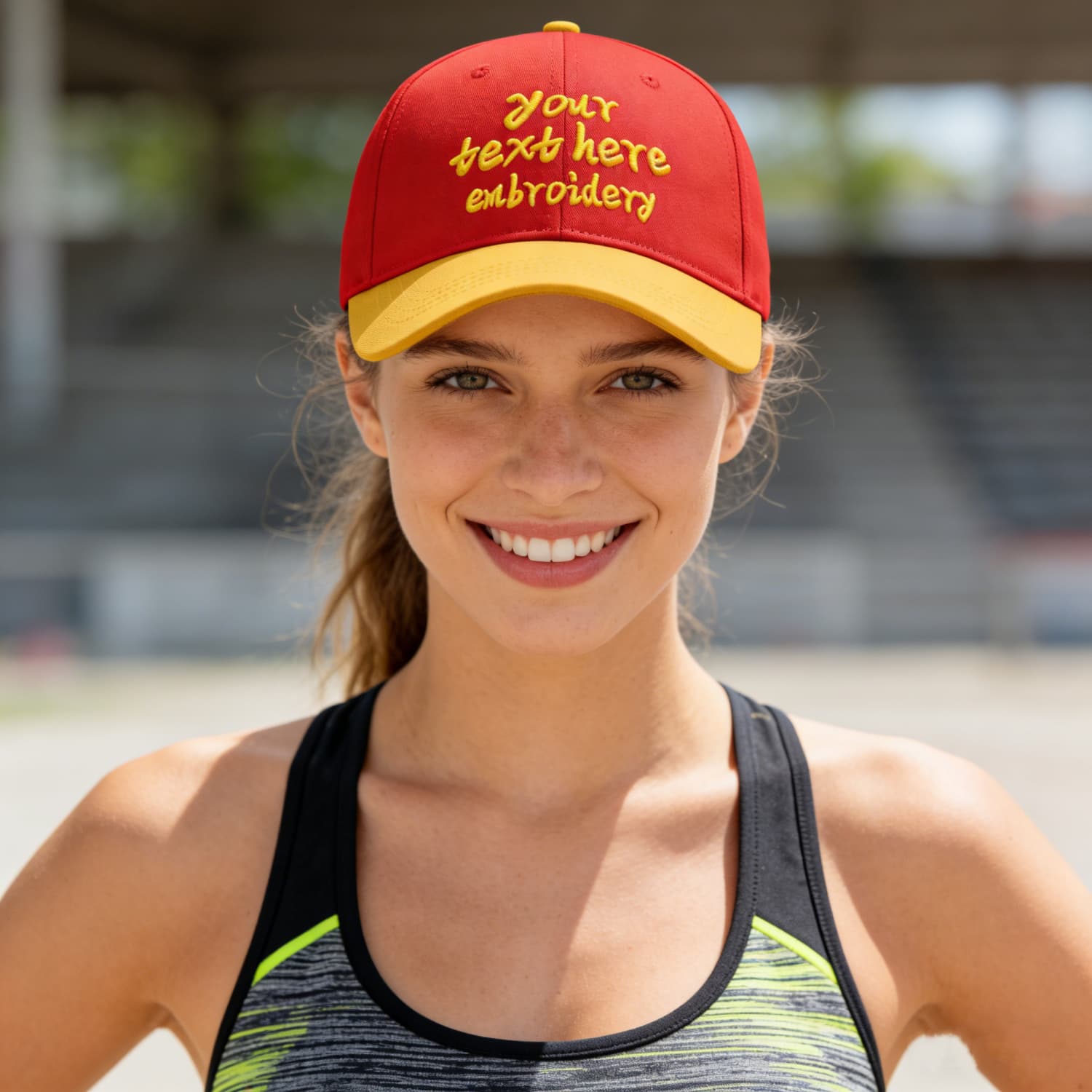 Vosoli Red Gold Two-Tone Baseball Cap - Unisex Custom 3D Embroidery or Print